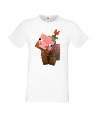 Мъжка тениска Minecraft Flower Pig