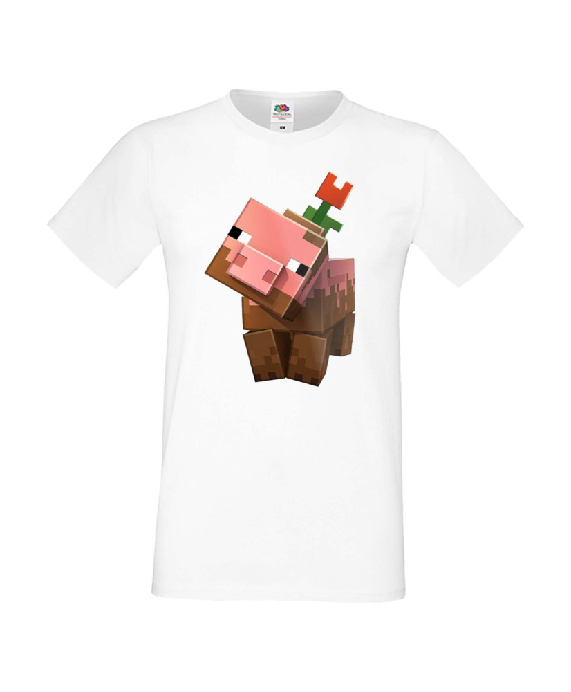Мъжка тениска Minecraft Flower Pig