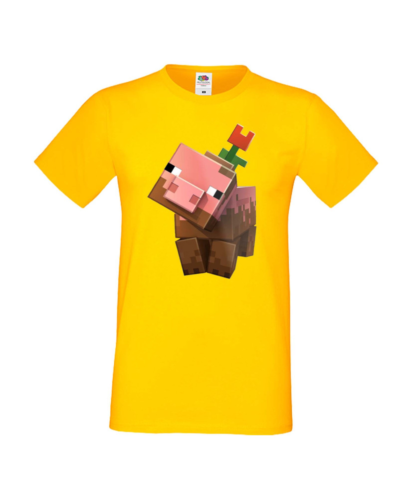 Мъжка тениска Minecraft Flower Pig