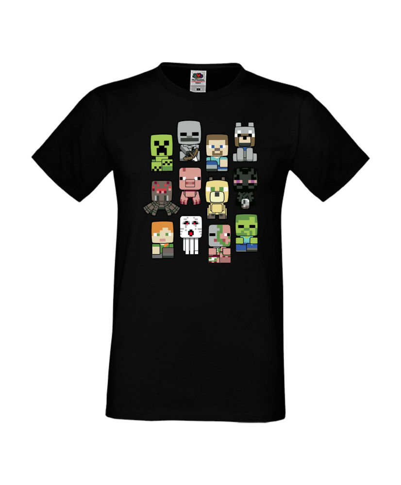 Мъжка тениска Minecraft Cute Drawing Characters