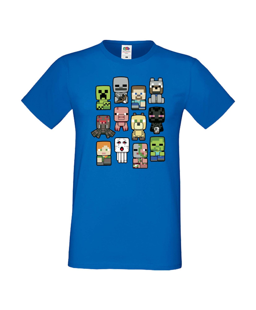 Мъжка тениска Minecraft Cute Drawing Characters