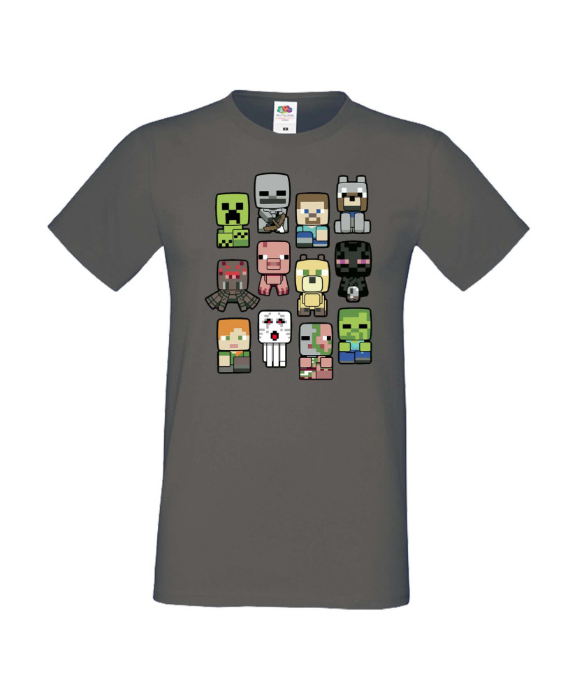 Мъжка тениска Minecraft Cute Drawing Characters