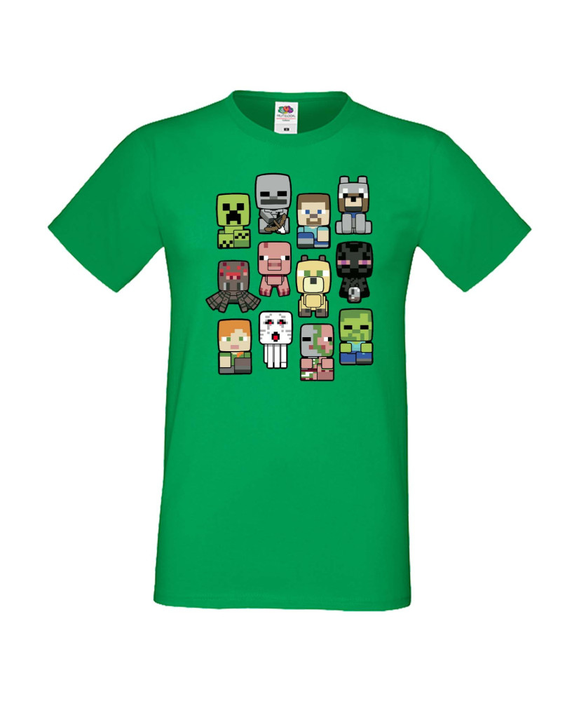 Мъжка тениска Minecraft Cute Drawing Characters