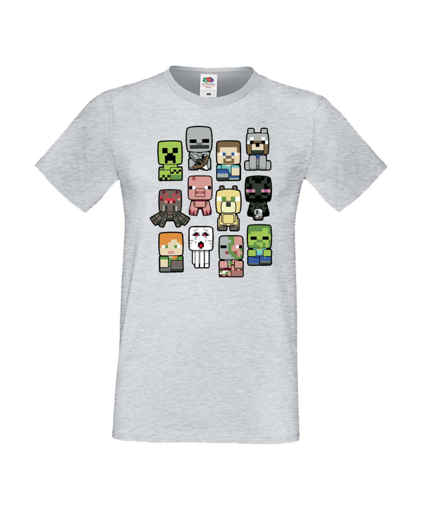 Мъжка тениска Minecraft Cute Drawing Characters