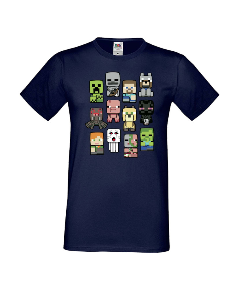 Мъжка тениска Minecraft Cute Drawing Characters