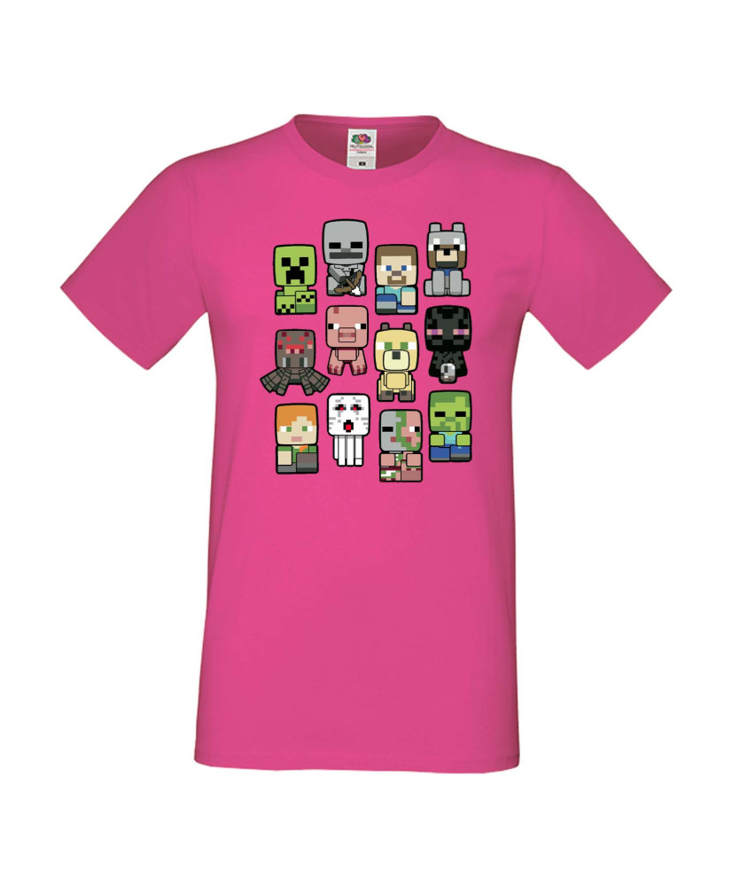 Мъжка тениска Minecraft Cute Drawing Characters