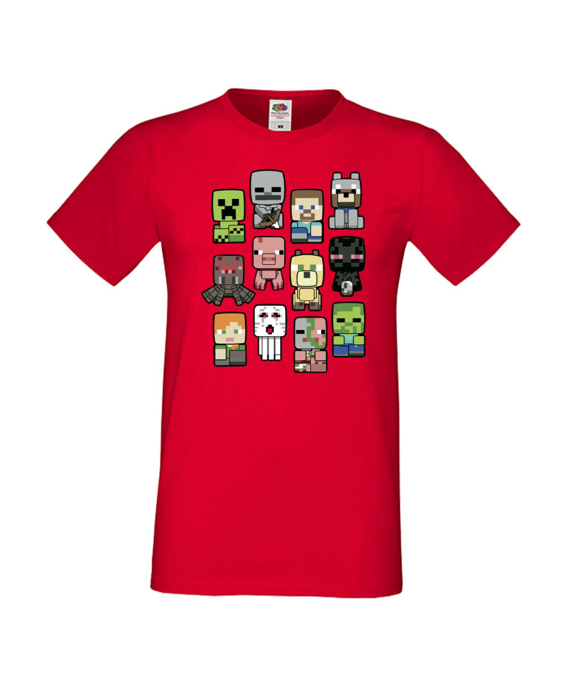Мъжка тениска Minecraft Cute Drawing Characters