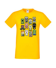 Мъжка тениска Minecraft Cute Drawing Characters