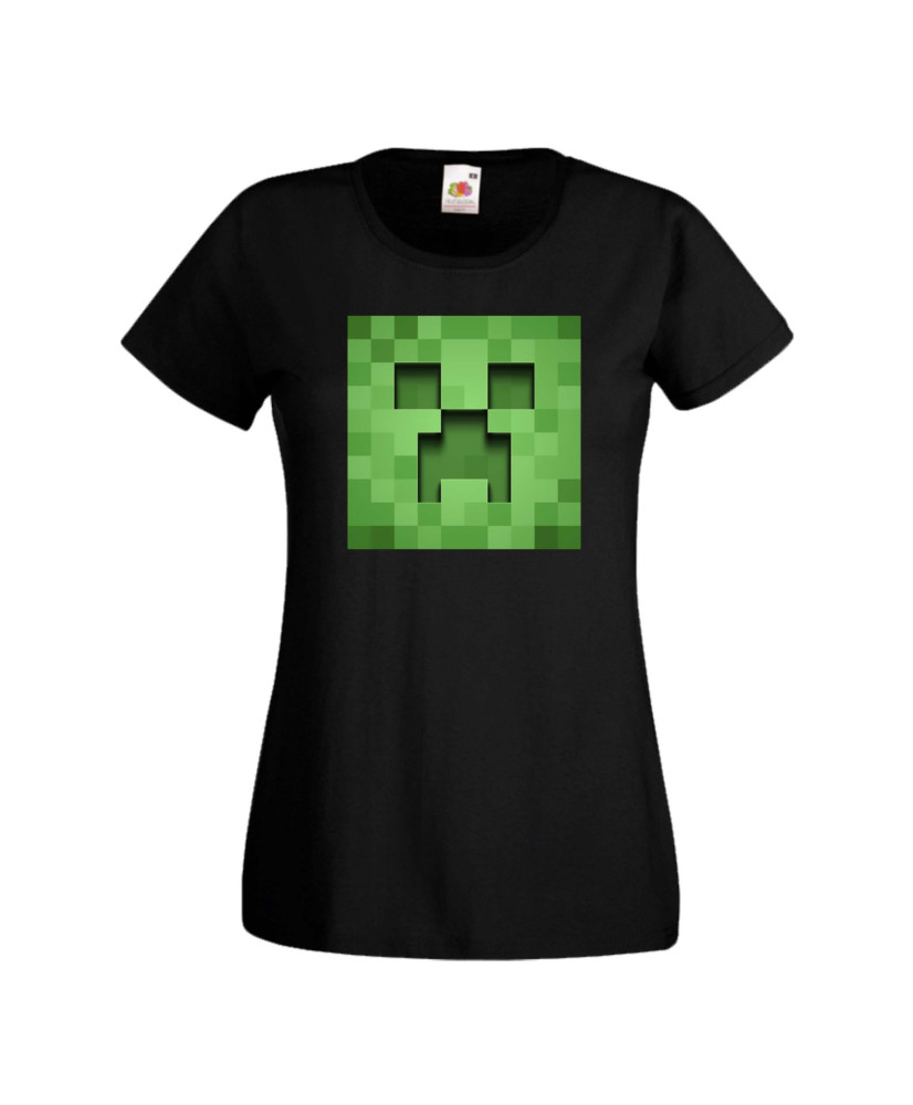 Дамска тениска Minecraft Creeper Face 3