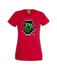 Дамска тениска Minecraft Creeper Face 4