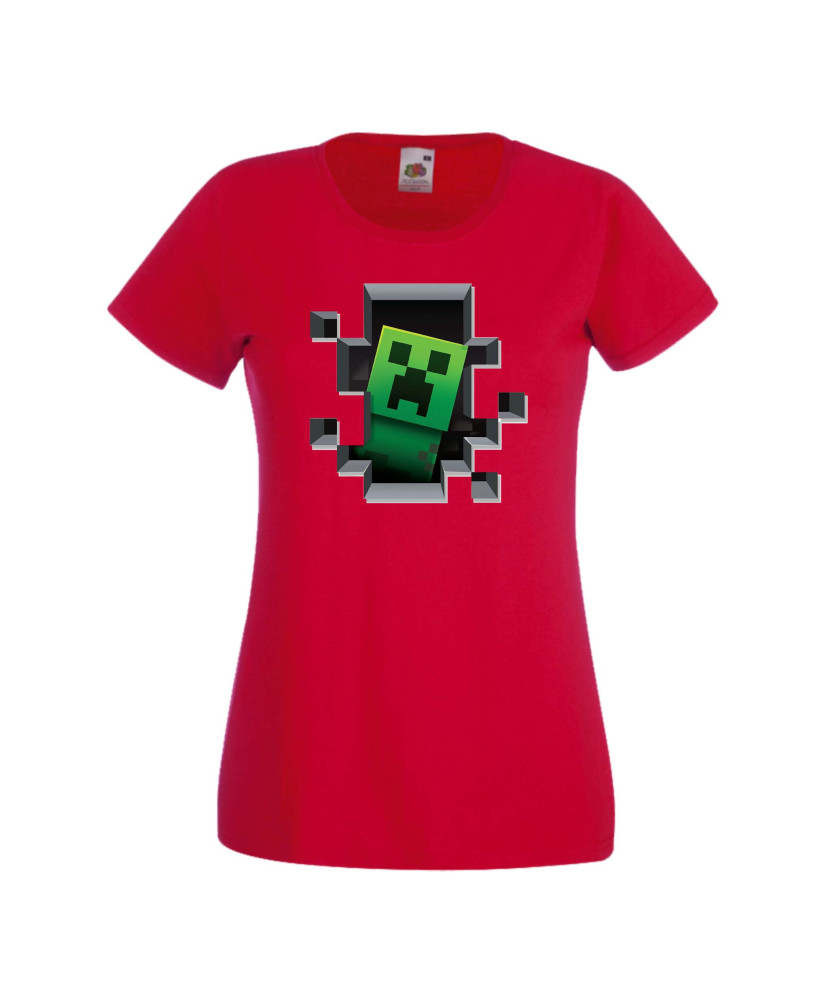 Дамска тениска Minecraft Creeper Face 4