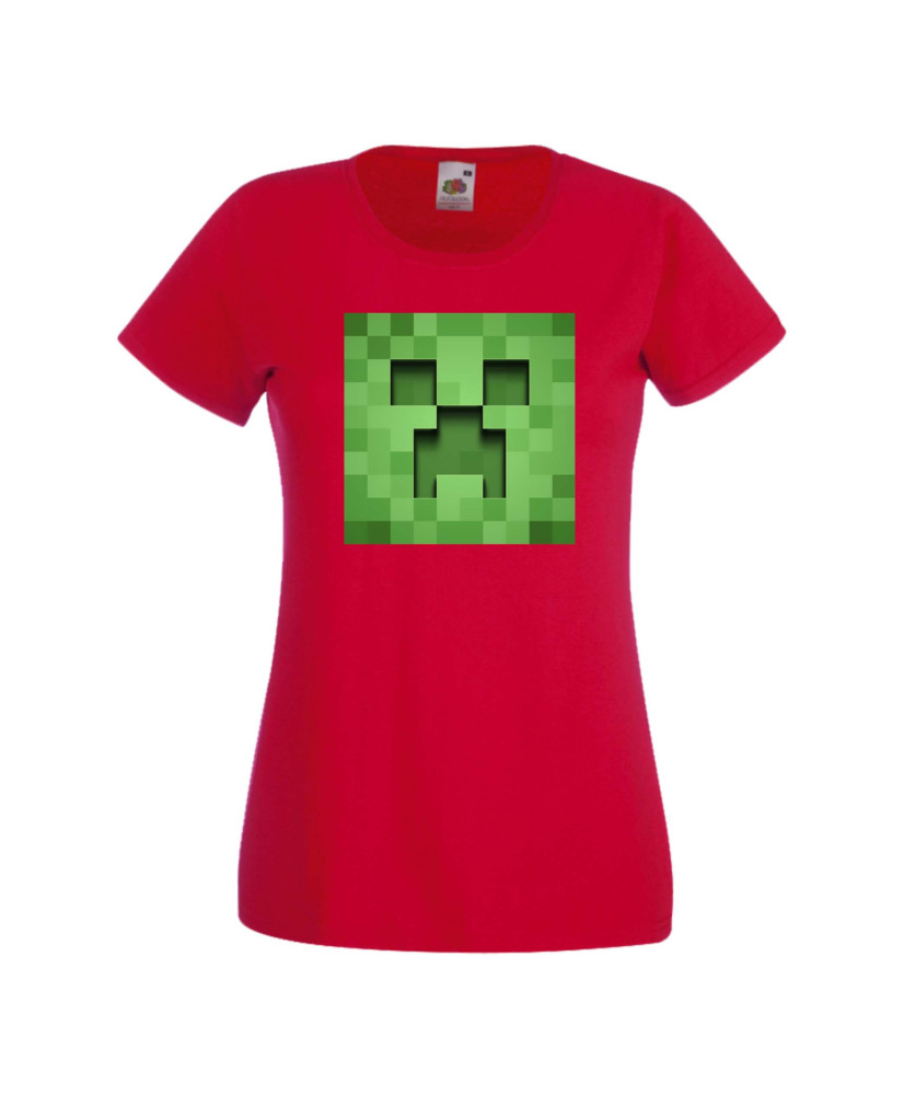 Дамска тениска Minecraft Creeper Face 3