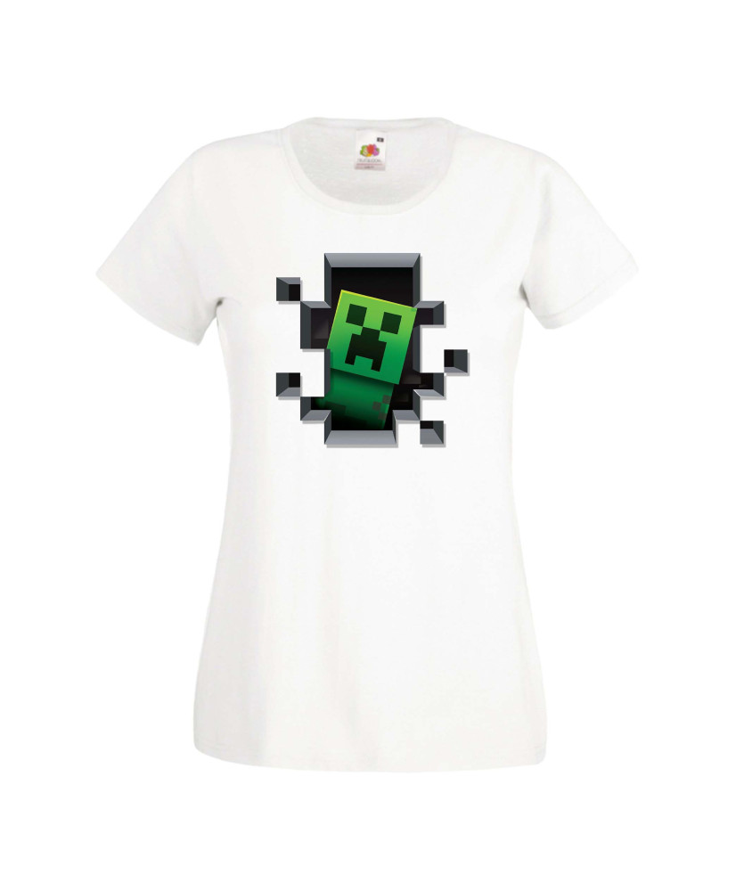 Дамска тениска Minecraft Creeper Face 4