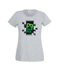 Дамска тениска Minecraft Creeper Face 4