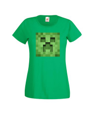 Дамска тениска Minecraft Creeper Face 3