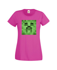 Дамска тениска Minecraft Creeper Face 3