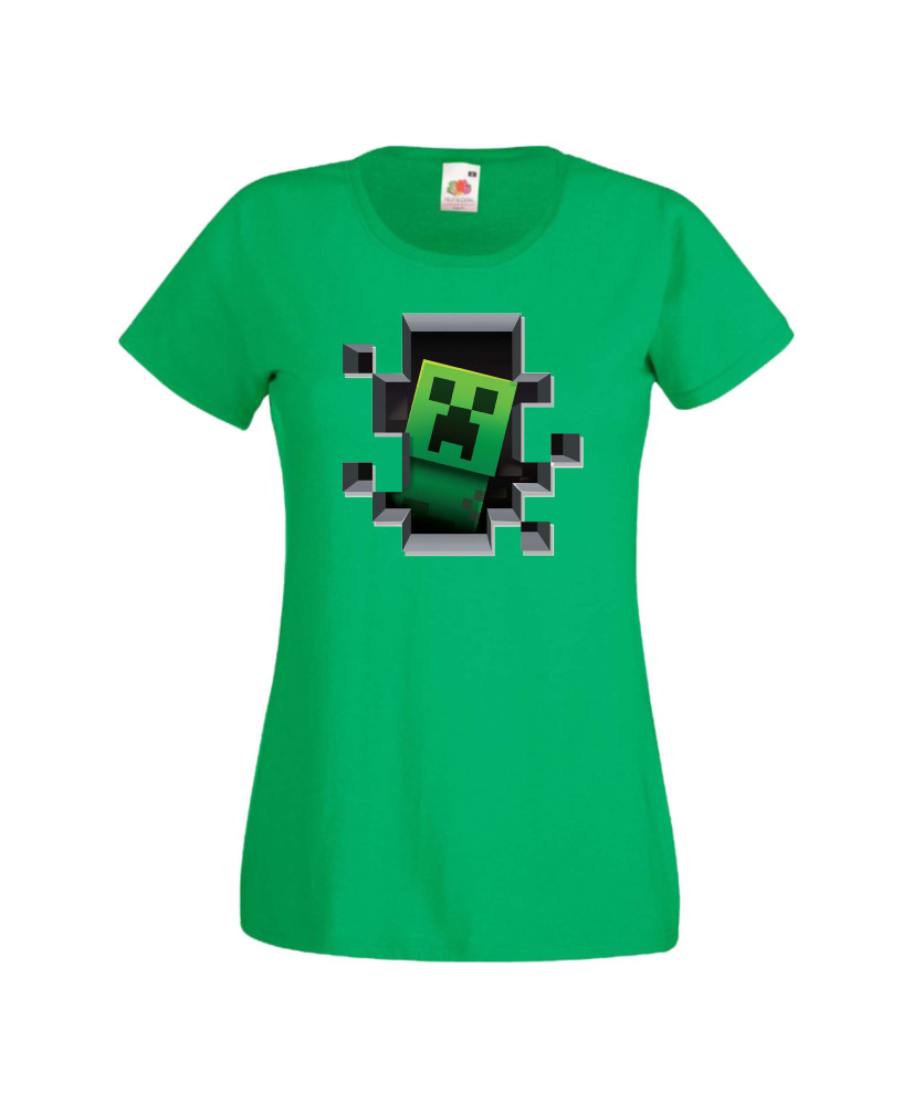 Дамска тениска Minecraft Creeper Face 4