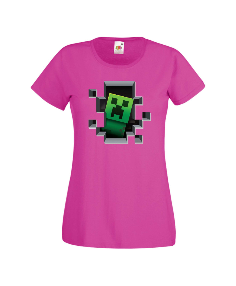 Дамска тениска Minecraft Creeper Face 4