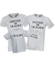 Семейни тениски Mother of Dragons, Father, Little Dragon