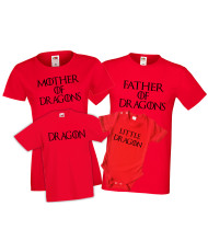 Семейни тениски Mother of Dragons, Father, Little Dragon