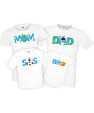 тениска Космос Space One Mom Dad Sis Bro
