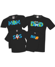 тениска Космос Space One Mom Dad Sis Bro