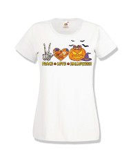 Дамска тениска Хелоуин Peace love halloween 2