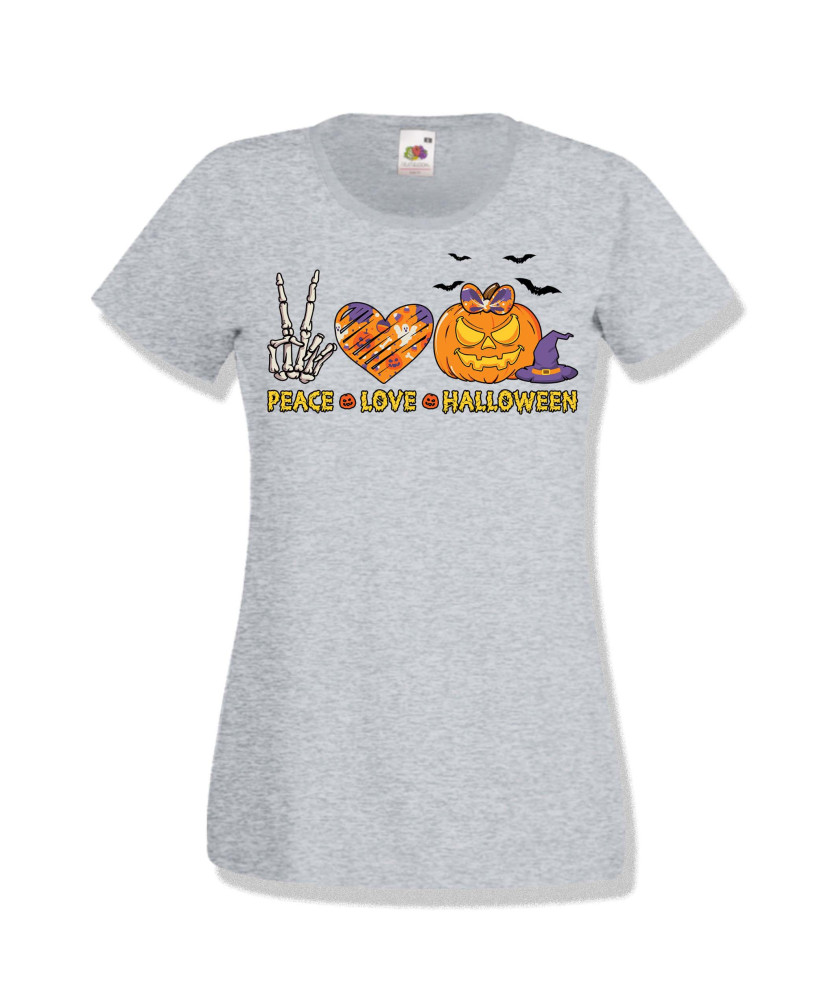 Дамска тениска Хелоуин Peace love halloween 2
