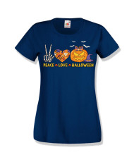 Дамска тениска Хелоуин Peace love halloween 2