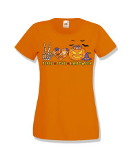 Дамска тениска Хелоуин Peace love halloween 2