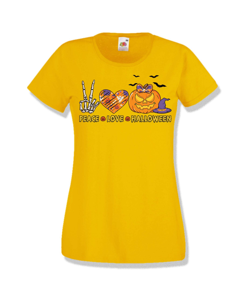 Дамска тениска Хелоуин Peace love halloween 2