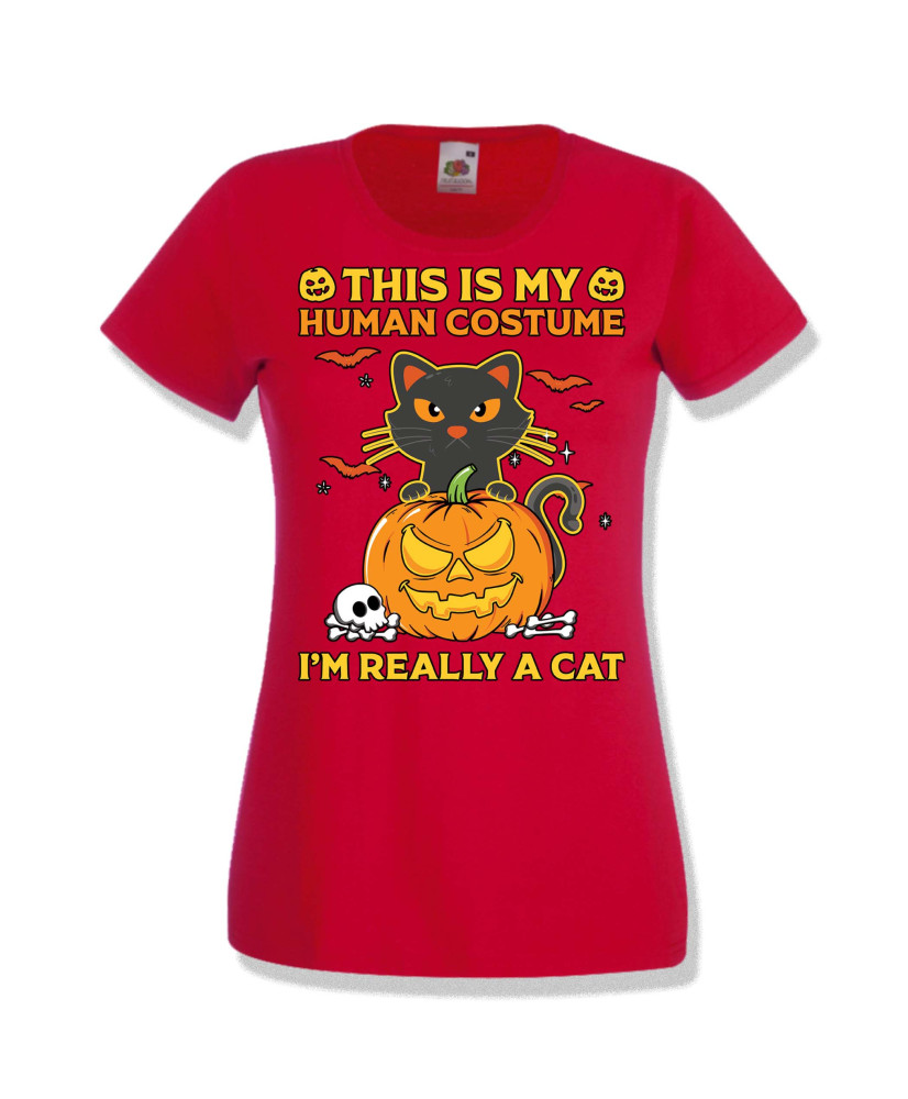 Дамска тениска Хелоуин Halloween This is my human costume