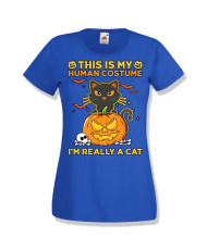 Дамска тениска Хелоуин Halloween This is my human costume