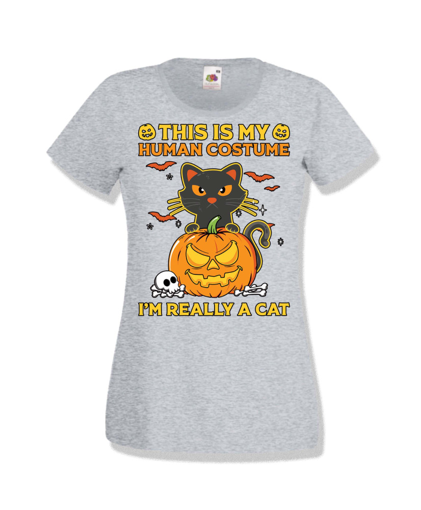 Дамска тениска Хелоуин Halloween This is my human costume