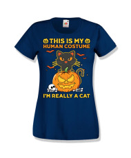 Дамска тениска Хелоуин Halloween This is my human costume
