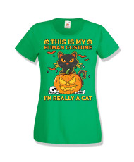 Дамска тениска Хелоуин Halloween This is my human costume