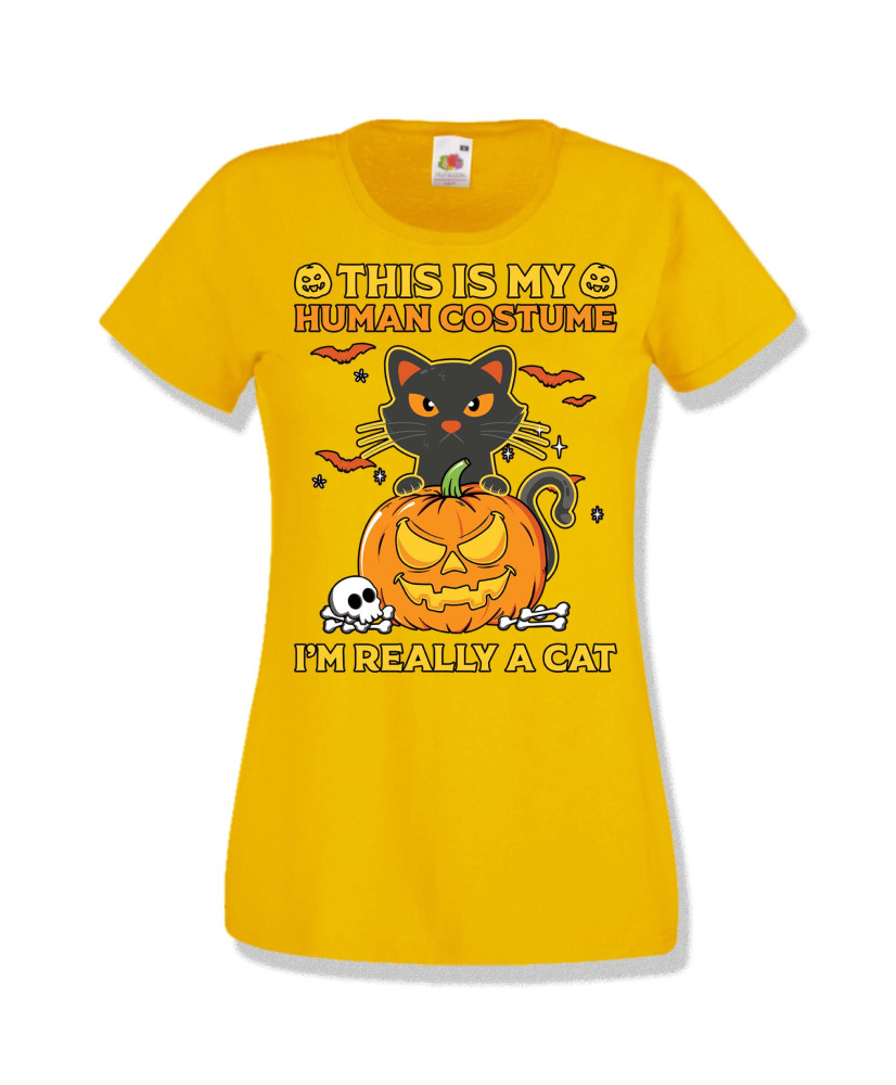Дамска тениска Хелоуин Halloween This is my human costume