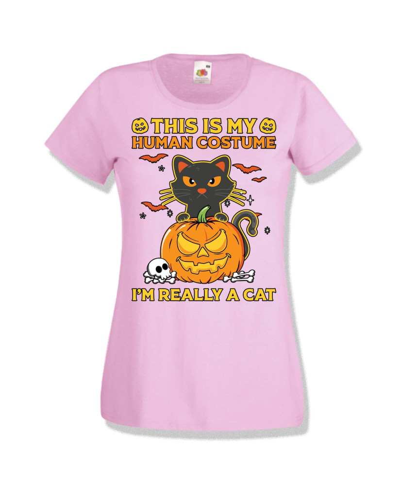 Дамска тениска Хелоуин Halloween This is my human costume