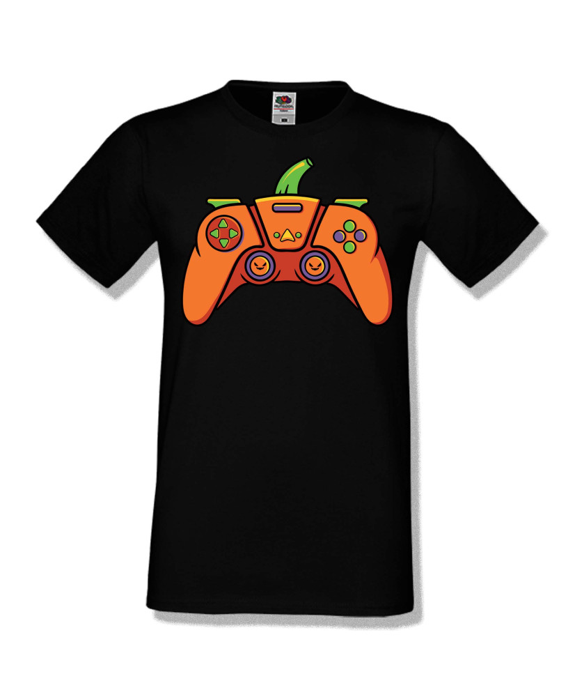 Мъжка тениска Хелоуин Halloween Pumpkin gamepad