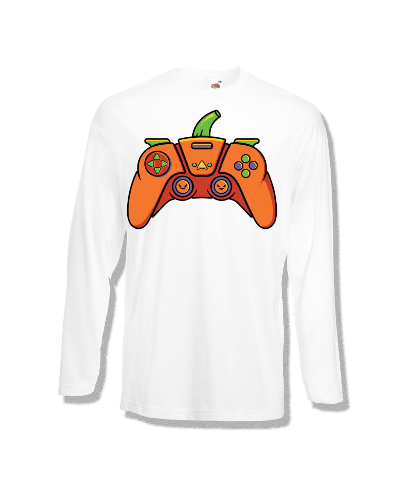 Мъжка тениска Хелоуин Halloween Pumpkin gamepad