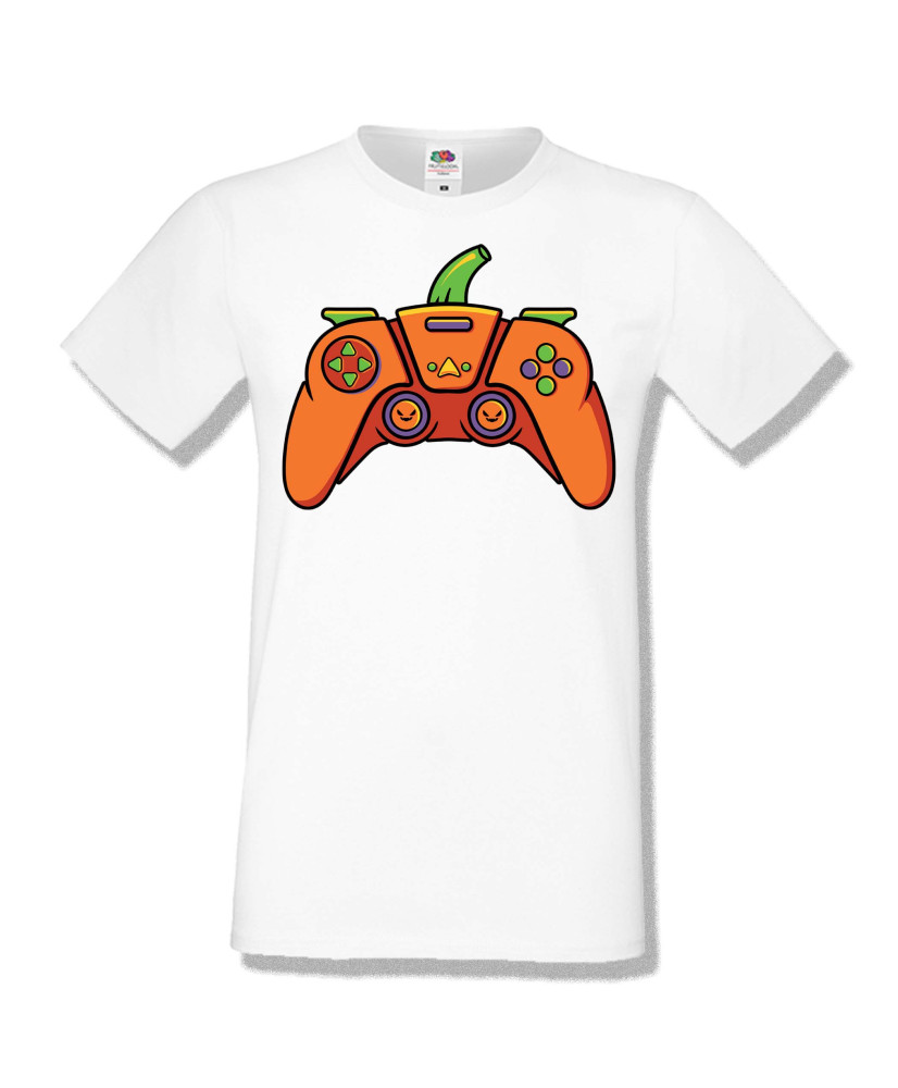 Мъжка тениска Хелоуин Halloween Pumpkin gamepad