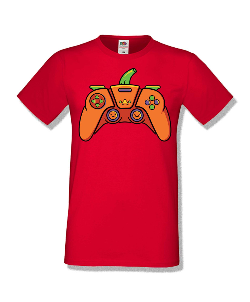 Мъжка тениска Хелоуин Halloween Pumpkin gamepad