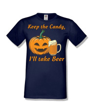 Мъжка тениска Хелоуин Halloween Keep the candy I will take beer