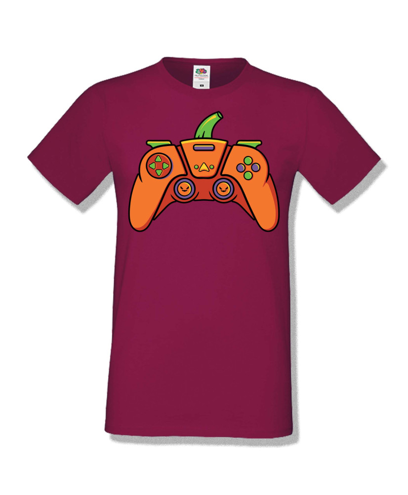 Мъжка тениска Хелоуин Halloween Pumpkin gamepad