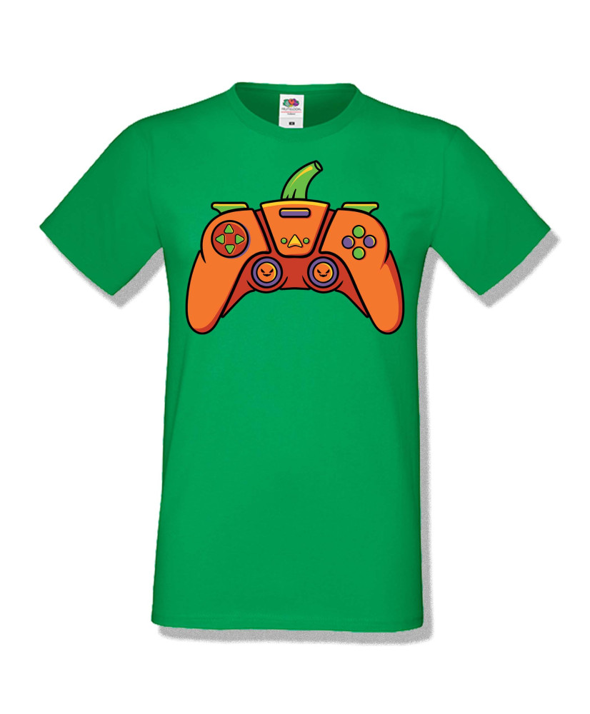 Мъжка тениска Хелоуин Halloween Pumpkin gamepad