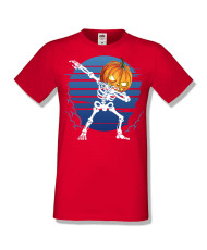 Мъжка тениска Хелоуин Halloween Pumpkin skeleton dabbing
