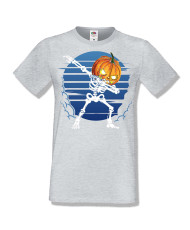 Мъжка тениска Хелоуин Halloween Pumpkin skeleton dabbing