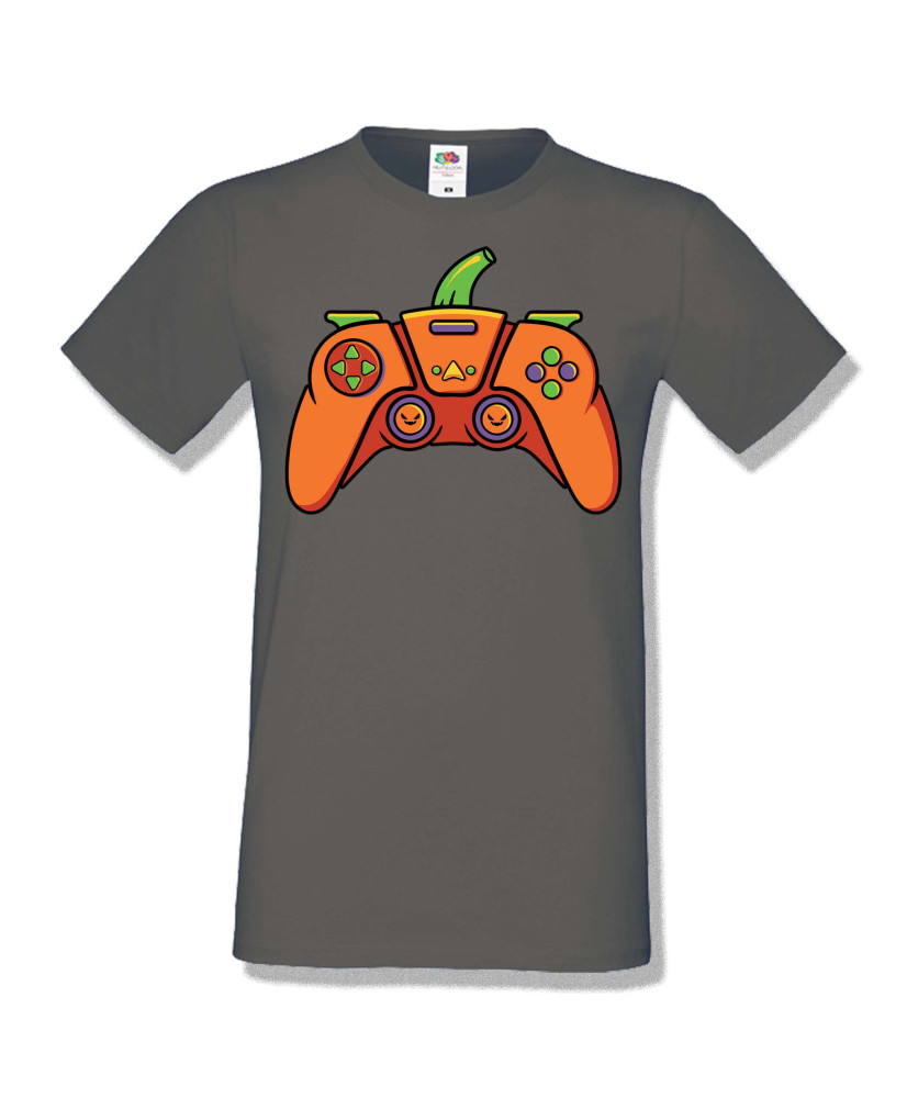 Мъжка тениска Хелоуин Halloween Pumpkin gamepad