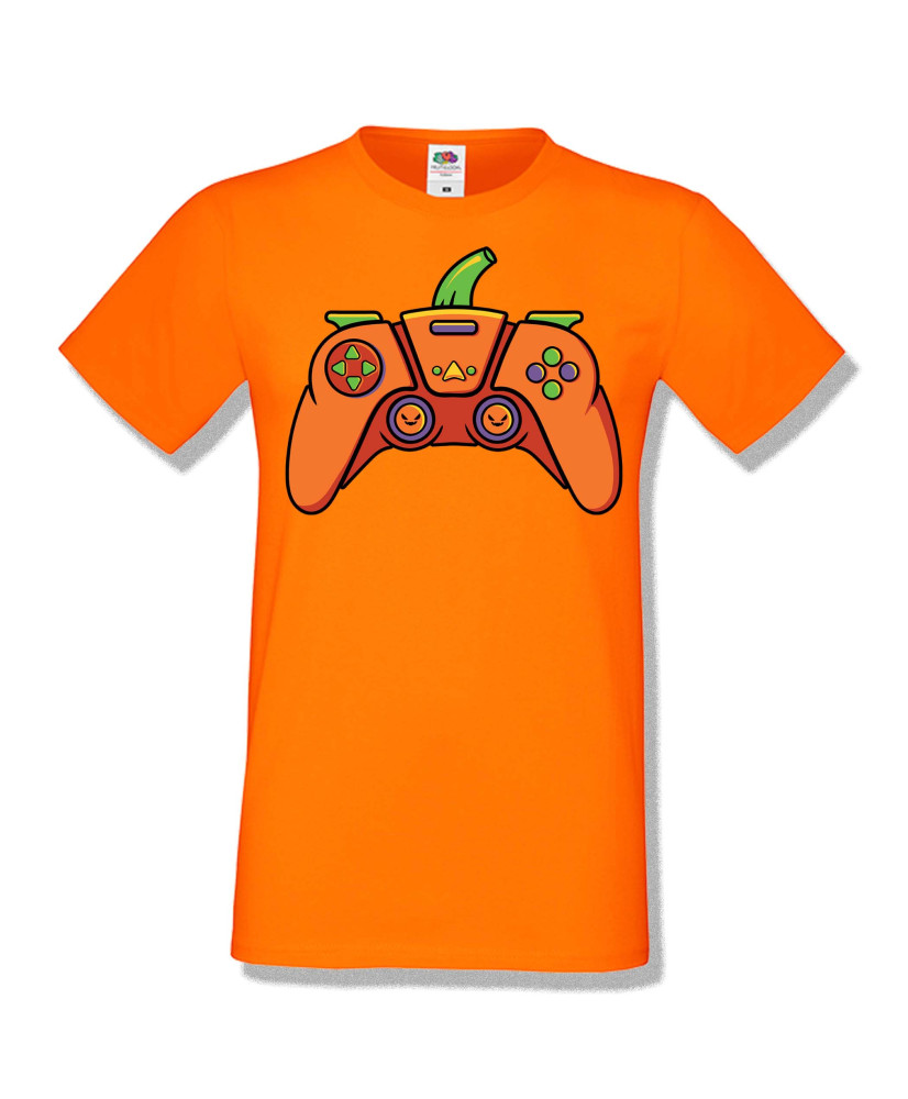 Мъжка тениска Хелоуин Halloween Pumpkin gamepad