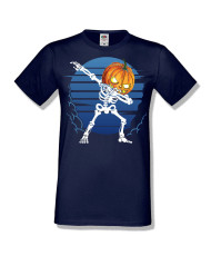 Мъжка тениска Хелоуин Halloween Pumpkin skeleton dabbing